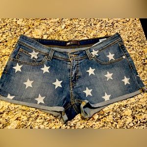 Denim jeans with star pattern